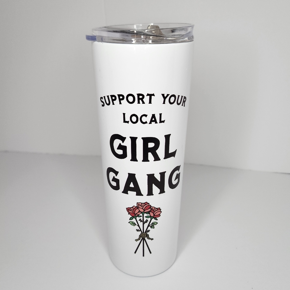 Support Your Local Girl Gang Tall Stainless Steel Travel Cup with Lid an…